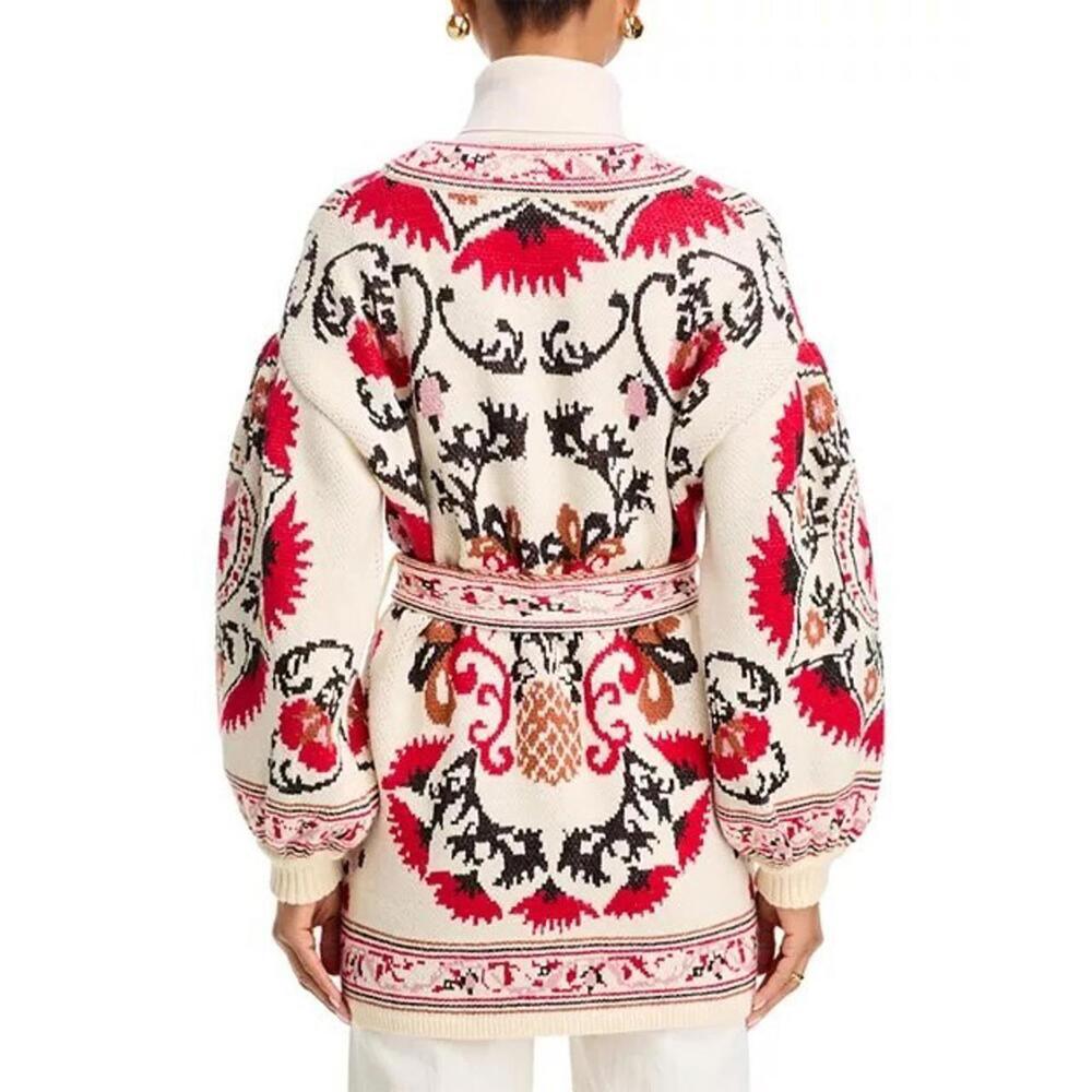 SOLD Farm Rio Cashew Mandala Ties Waist Cardigan Sweater Women's Multicolor - Picture 2 of 5